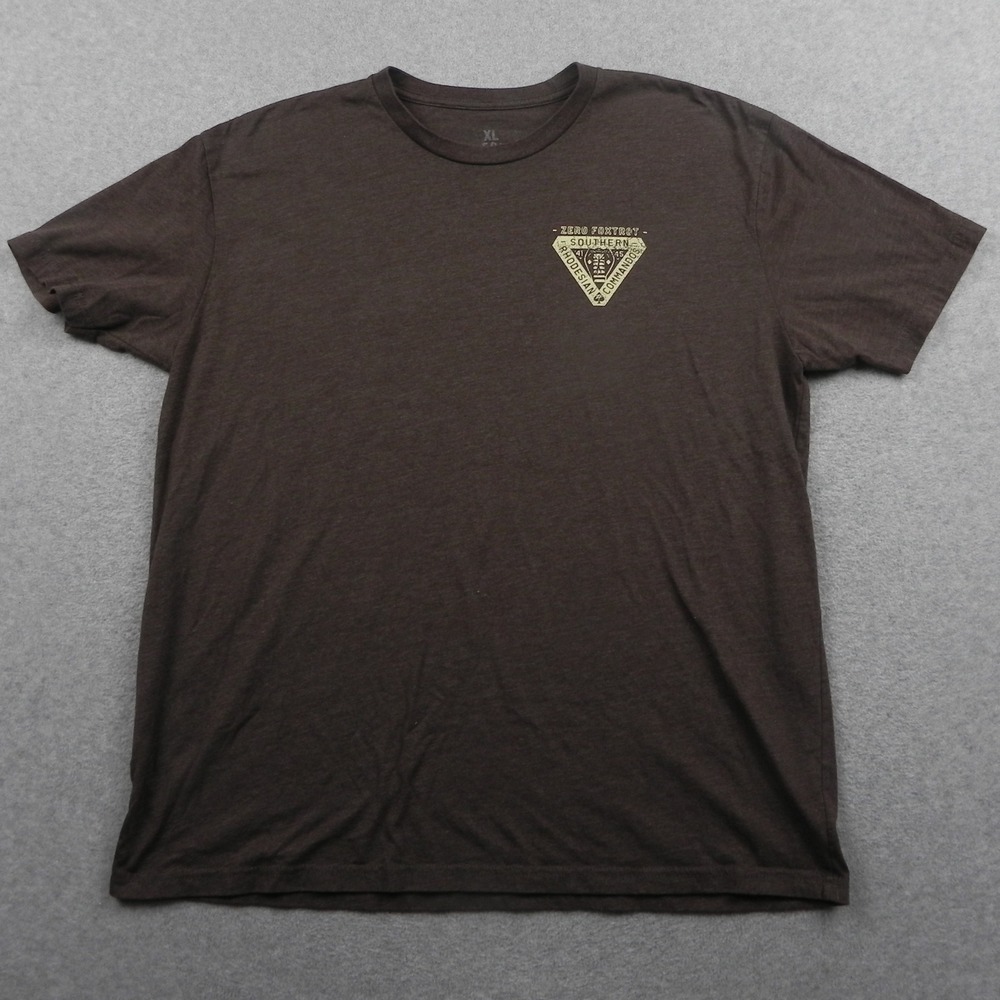 Zero Foxtrot T Shirt Mens XL Southern Rhodesian Commandos The Cobras Brown Tee